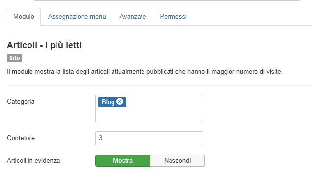 Creazione modulo articoli più letti di Joomla!